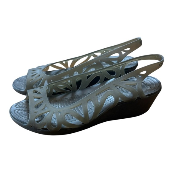 Crocs Adrina III Mini Wedge Heels Women's Size 8 Slip On Open Toe Jelly Sandals - Picture 1 of 9